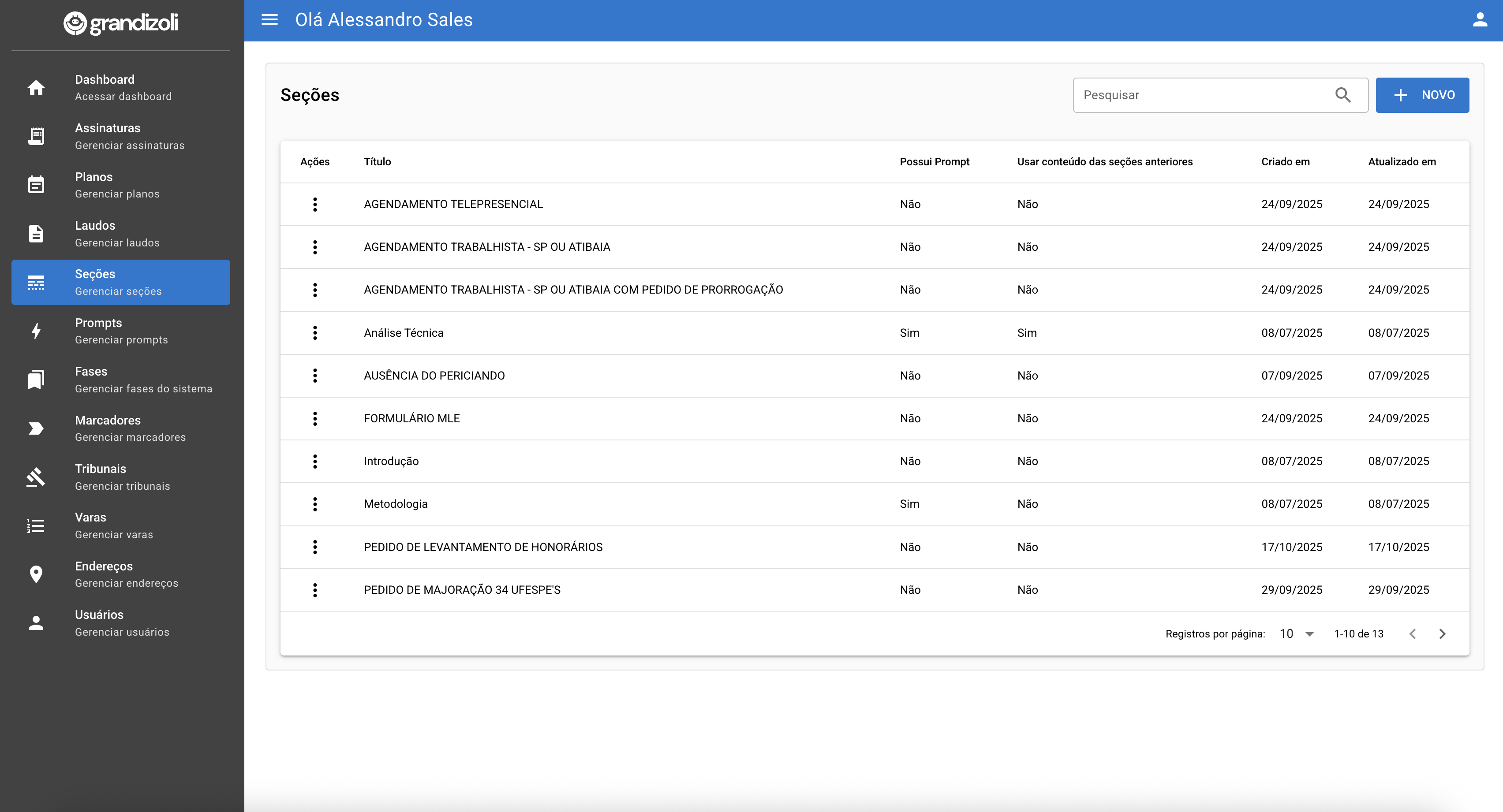 Editor de laudo com IA