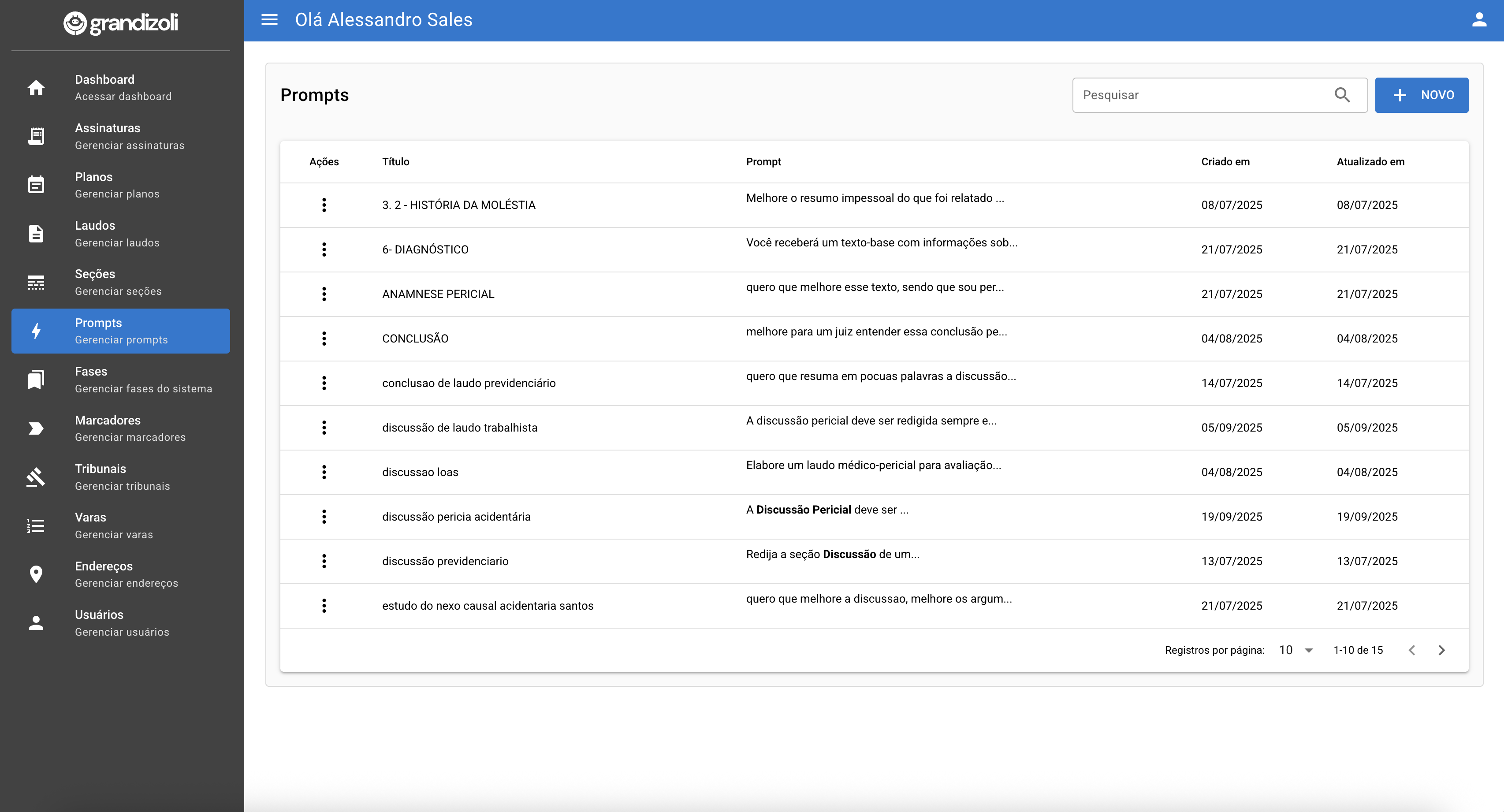 Cadastro de varas e endereços